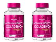 Kit 2x Ácido Hialurônico + Colágeno + Vit C Zinco Selênio 300 Caps 500mg