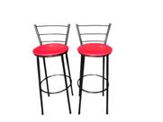 Kit 2X Banquetas Para Cozinha Gourmet Com Encosto E Estofado Confortavél Para Balcão
