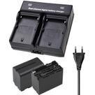 Kit 2x Baterias e Carregador Duplo NP-F960/F970 para Estúdio Kit 2x Baterias e Carregador Duplo NP-F960/F970 para Estúdio