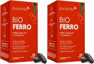 Kit 2x Bio Ferro - Ferro Quelato + Vitamina C - 60 Cápsulas - Puravida