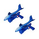 Kit 2x Brinquedo Lançador de Avião Luminoso Azul - AP TOYS