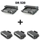 Kit 2X Cartucho Cilindro + 3X Toner Para Tn650 Tn580 Tn620 Dr650 Dr620 Dr520