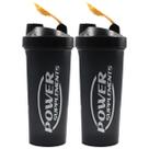 Kit 2X Coqueteleira - 600ml Preta Tampa Dourada - Power Supplements