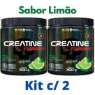 Kit 2X Creatina Monohidratada Creatine Turbo Black Skull 300g - Energia - Força - Ganho de Massa Muscular