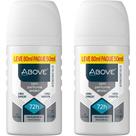 KIT 2X Desodorante Antitranspirante Roll-On ABOVE INVISIBLE SEM PERFUME 80ml 72H Anti-Manchas