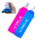 Kit 2x Garrafa De Água Dobrável Silicone Wrels Bike 250ml Azul E Rosa