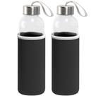 Kit 2x Garrafa de Vidro 520 ml Soft TopGet Preto