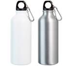 kit 2x Garrafa Squeeze Sport 500 ml TopGet Branco e Prata