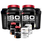 Kit 2x Iso Protein 900g + 2x BCAA 4.5 100g + 2x Power Creatina 100g + 2x Coqueteleira - Bodybuilders