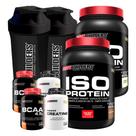 Kit 2x Iso Protein 900g + 2x BCAA 4.5 100g + 2x Power Creatina 100g + 2x Coqueteleira - Bodybuilders