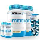 Kit 2x Iso Protein 900g + Bcaa 100g + Creatina 300g+ Coqueteleira 600ml- BRN FOODS