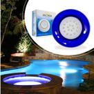 kit 2x Luminária Piscina Led Smd Ø125mm 18w Luz 6500k acabamento Azul St1077