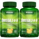 Kit 2X Ômega 3, 6 e 9 Linhaça, Prímula E Borragem + Vitamina E - 60 Cápsulas - Herbamed