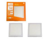 Kit 2x Painel De Sobrepor Home Led Quadrado 18W 6,5K Bivolt 22,5 x 22,5Cm Llumm Bronzearte