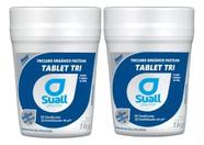 Kit 2x Pastilhas Tablet Cloro Aditivado 1kg Suall Piscinas