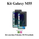 Kit 2x Películas 3D de Vidro Privativa Anti Espião para Samsung Galaxy M55 5G