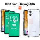 Kit 2x Películas de Cerâmica + Capinha Transparente Anti Impacto Para Samsung Galaxy A06