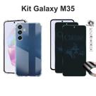 Kit 2x Películas Fosca Privacidade + Capa Anti Choque Transparente para Samsung Galaxy M35