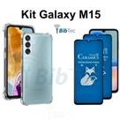 Kit 2x Películas Fosca Privacidade + Capa Capinha Transparente para Samsung Galaxy M15