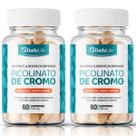 kit 2x Picolinato de Cromo - 60 Comprimidos com Cálcio, Auxilia no Metabolismo de Proteínas, Carboidratos e Gorduras, Livre de Glúten