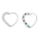 Kit 2x Piercings Coração Cravejado Prata 925 10mm Zircônias