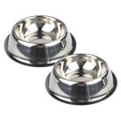 Kit 2x Pote de Ração e Tigela de Água Vasilha Inox 250ml Antiderrapante Pet Cão & Gato