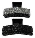 Kit 2x Prendedor Cabelo Presilha Piranha Acetato Glitter