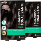 Kit 2x Shampoo Tonalizante Color Change Preto Kiss New York Kit 2x Shampoo Tonalizante Color Change Preto Kiss New York