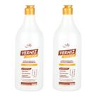Kit 2x Shampoo Verniz Hair Plus Keratina Óleo de Coco 1000ml Naxos