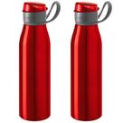 Kit 2x Squeeze Alumínio 650 ml Capri TopGet Vermelho