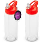 Kit 2x Squeeze com Canudo Retrátil 610 ml Fun TopGet Vermelho