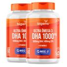 Kit 2x Ultra Ômega 3 Dha 1000mg Epa 400mg Meg3 60 Cápsulas Bigens