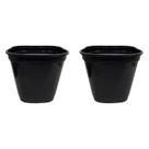 Kit 2x Vasos Decorativos Plástico Preto Resistente Durável 7L Mudas Rosas Decoração para Jardim Kit 2x Vasos Decorativos Plástico Preto Resistente Durável 7L Mudas Rosas Decoração para Jardim