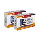 Kit 2x Vitaminas D3+K2 D3 2000ui + K2 149mcg 2x30 caps Flora Sabor:Sem sabor