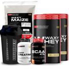 Kit 2x Waxy Whey 900g + Waxy Maize 800g + Power Creatina 100g + BCAA 4,5 100g + 2x Coqueteleira - Bodybuilders