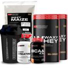 Kit 2x Waxy Whey 900g + Waxy Maize 800g + Power Creatina 100g + BCAA 4,5 100g + 2x Coqueteleira - Bodybuilders