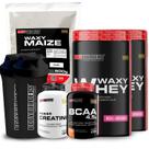 Kit 2x Waxy Whey 900g + Waxy Maize 800g + Power Creatina 100g + BCAA 4,5 100g + 2x Coqueteleira - Bodybuilders