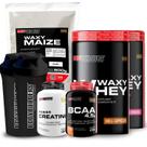 Kit 2x Waxy Whey 900g + Waxy Maize 800g + Power Creatina 100g + BCAA 4,5 100g + 2x Coqueteleira - Bodybuilders