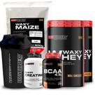 Kit 2x Waxy Whey 900g + Waxy Maize 800g + Power Creatina 100g + BCAA 4,5 100g + 2x Coqueteleira - Bodybuilders