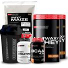 Kit 2x Waxy Whey 900g + Waxy Maize 800g + Power Creatina 100g + BCAA 4,5 100g + 2x Coqueteleira - Bodybuilders
