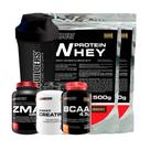 Kit 2x Whey Protein 500g + Creatina 100g + BCAA 100g + ZMA + Coqueteleira - Bodybuilders