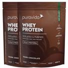 Kit 2x Whey Protein Isolado Dark Chocolate 450g - PuraVida Kit 2x Whey Protein Isolado Dark Chocolate 450g - PuraVida