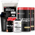 KIT 2x Whey Protein Waxy Whey 900g + BCAA 4,5 100g + POWER Creatina 100g + Waxy Maize 800g + Coqueteleira