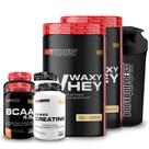Kit 2x Whey Protein Waxy Whey Pote 900g + 2x BCAA 100g Tangerina + 2x Power Creatina 100g + Coqueteleira 600ml- Bodybuilders Kit 2x Whey Protein Waxy Whey Pote 900g + 2x BCAA 100g Tangerina + 2x Power Creatina 100g + Coqueteleira 600ml- Bodybuilders