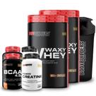 Kit 2x Whey Protein Waxy Whey Pote 900g + 2x BCAA 100g Tangerina + 2x Power Creatina 100g + Coqueteleira 600ml- Bodybuilders Kit 2x Whey Protein Waxy Whey Pote 900g + 2x BCAA 100g Tangerina + 2x Power Creatina 100g + Coqueteleira 600ml- Bodybuilders