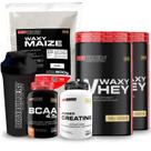 Kit 2x Whey Protein Waxy Whey Pote 900g BCAA 100g Power Creatina 100g Waxy Maize 800g Coqueteleira 600 ml Bodybuilders