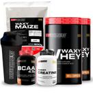 Kit 2x Whey Protein Waxy Whey Pote 900g BCAA 100g Power Creatina 100g Waxy Maize 800g Coqueteleira 600 ml Bodybuilders