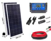 Kit 2xpainel Placa Energia Solar 155w Contro30a Cabo E Mc4