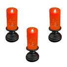 Kit 3 Aboboras Velas Candelabro com Luz Decoraçao Mesa Halloween Dias das Bruxas