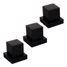 Kit 3 Acabamento Para Registro Quadrado Metal Preto Black